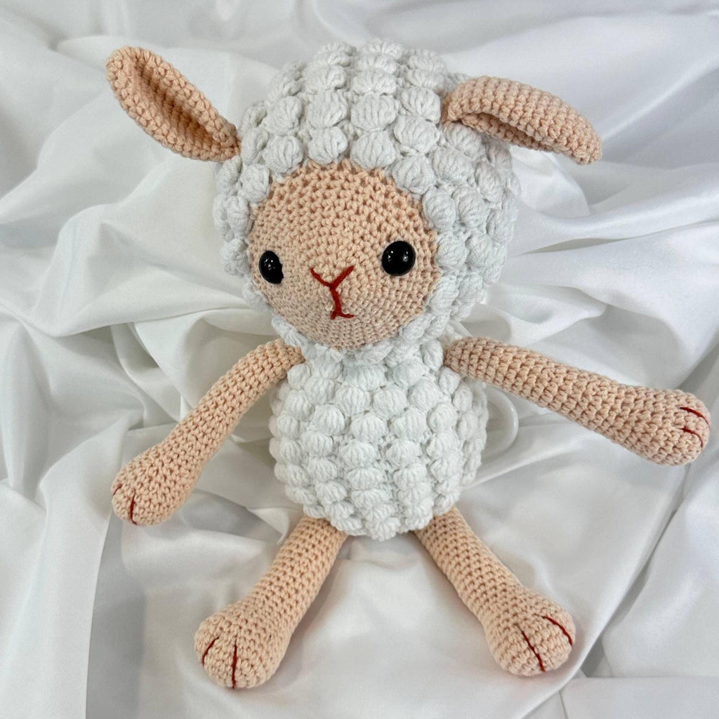 Handmade Crochet Musical Lamb Toy, Organic Baby Sleep Aid, Amigurumi Sheep