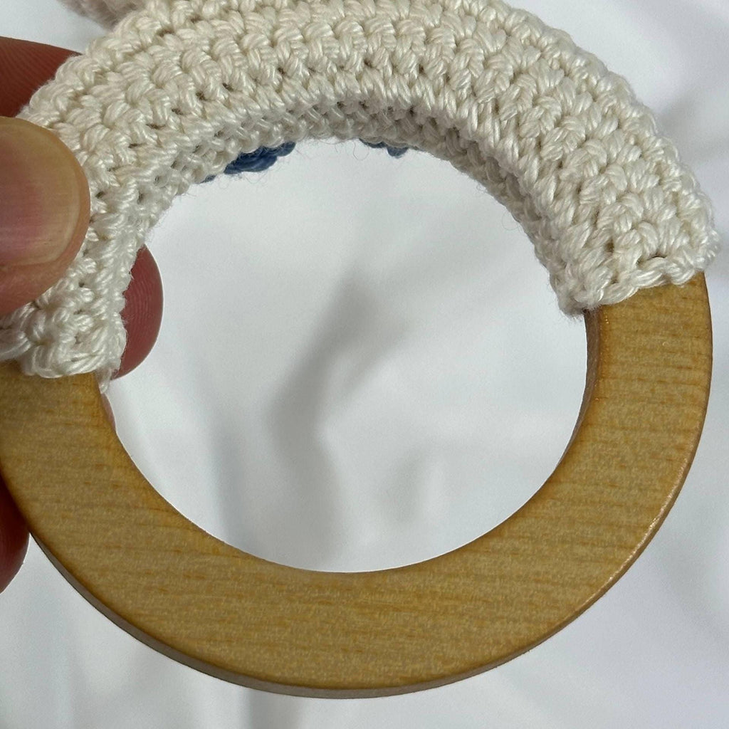 Handmade Crochet Baby Gift Set, Bunny Rattle, Pacifier Clip and Baby Booties