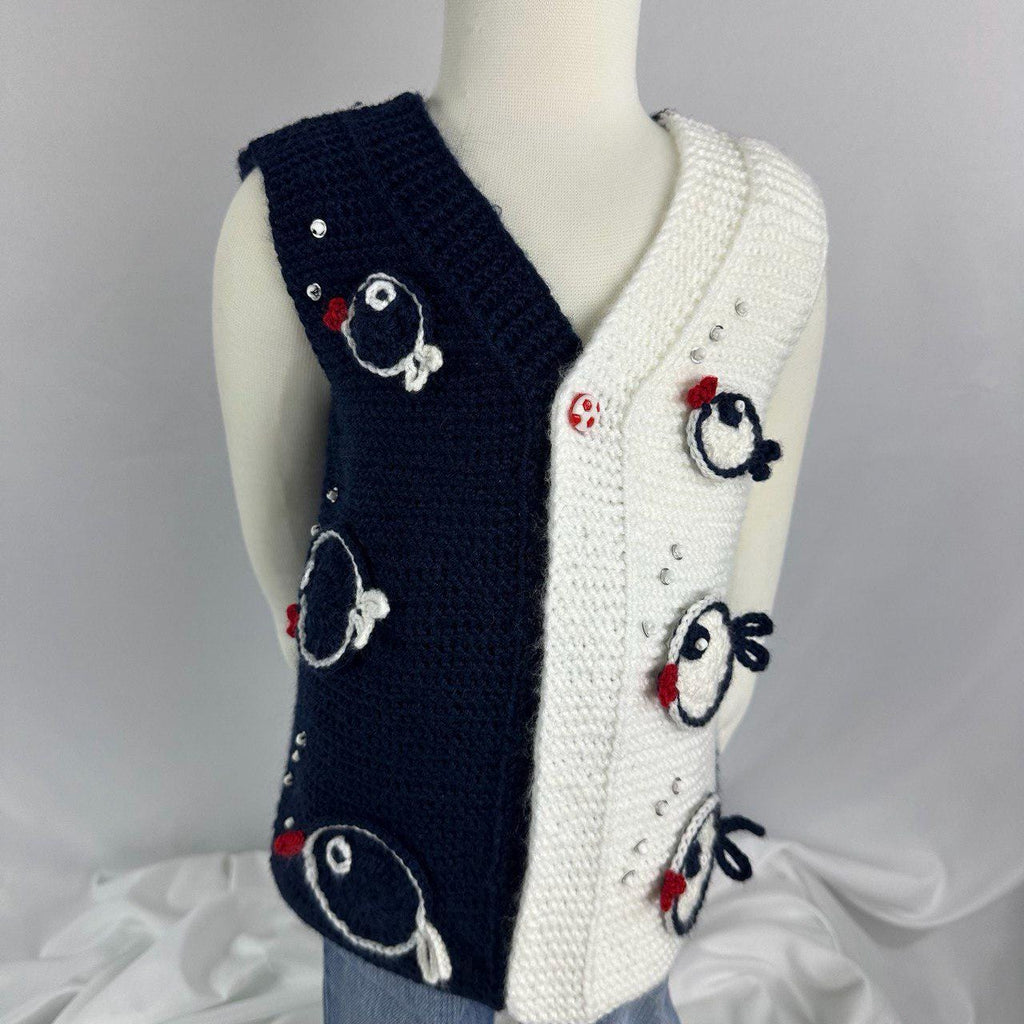 Handmade Baby Knit Vest, Knitted Baby Sweater, 12-18 Months