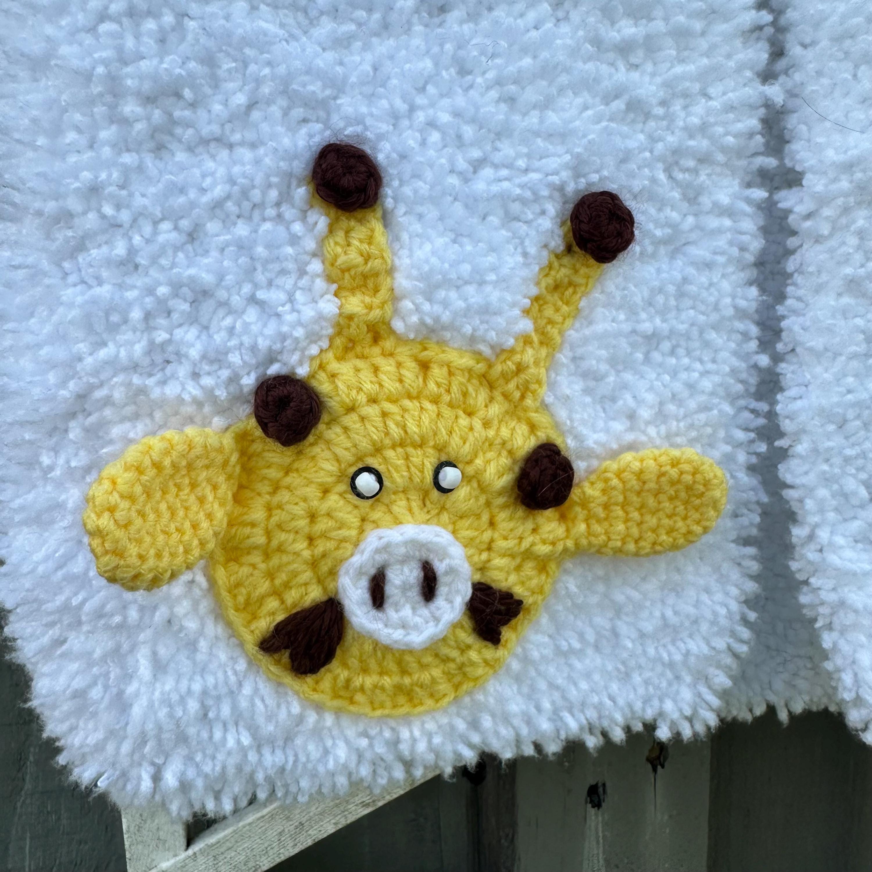 Handmade Fluffy Baby Vest - Soft Crochet with Giraffe Design - 12-18 Month
