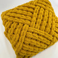 Hand Knitted Chunky Baby Blanket, Mustard Yellow Stroller Blanket