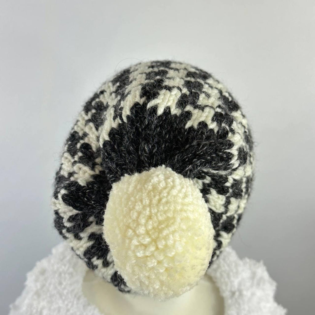 Handmade Houndstooth Knit Beanie, Matching Family Set