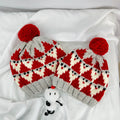Handmade Santa Claus Knit Beanie,  Christmas Holiday Hat For Adults and Kids