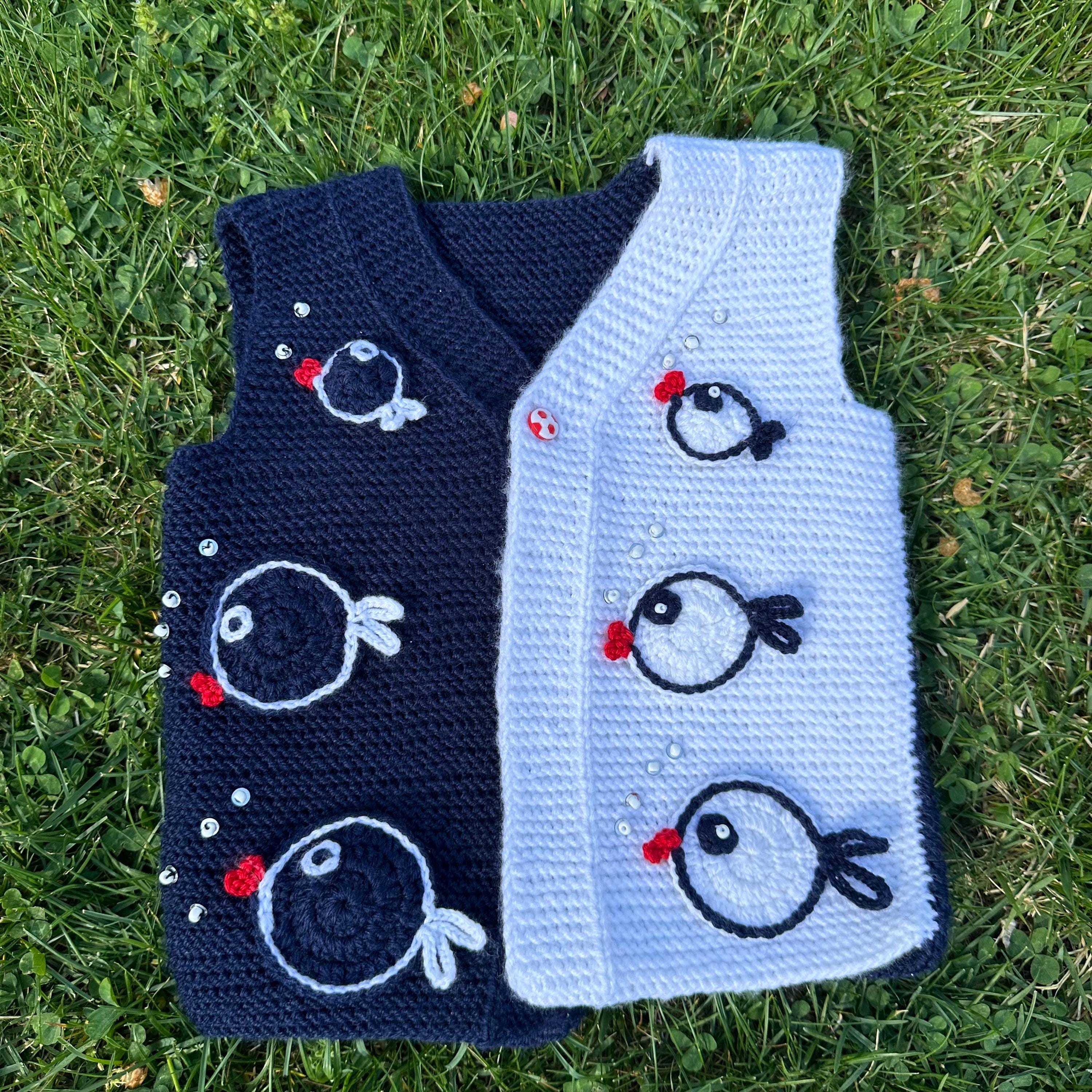 Handmade Baby Knit Vest, Knitted Baby Sweater, 12-18 Months
