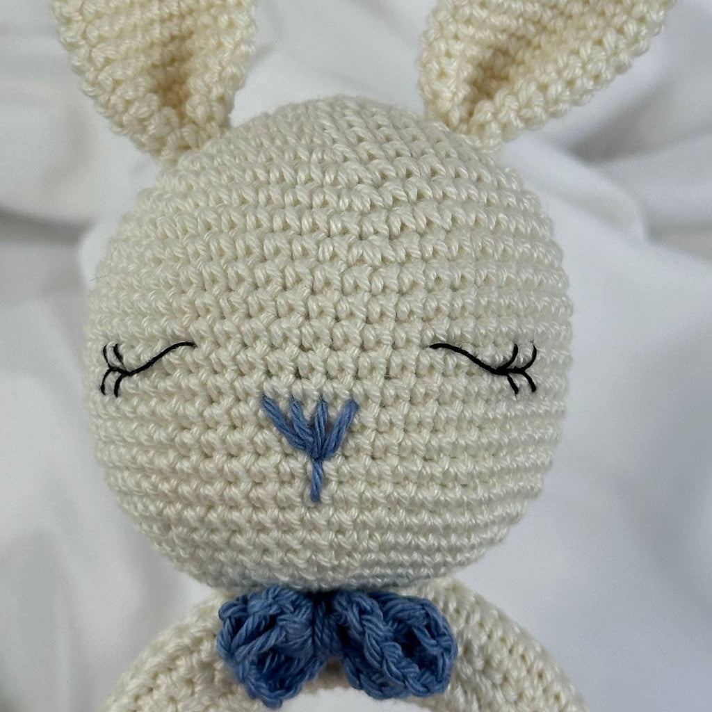 Handmade Crochet Baby Gift Set, Bunny Rattle, Pacifier Clip and Baby Booties