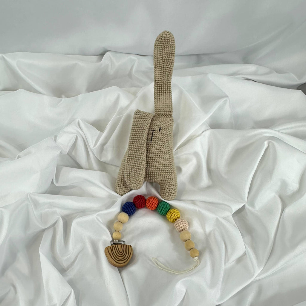 Handmade Crochet Peekaboo Bunny Toy, 100% Cotton, Baby Shower Gift, Nursery Decor