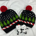 Handmade Christmas Tree Knit Beanie, Matching Family Winter Hats