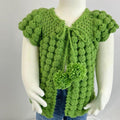 Handmade Crochet Lollipop Baby Vest: Soft Natural Yarn Cardigan (6-12 Months)