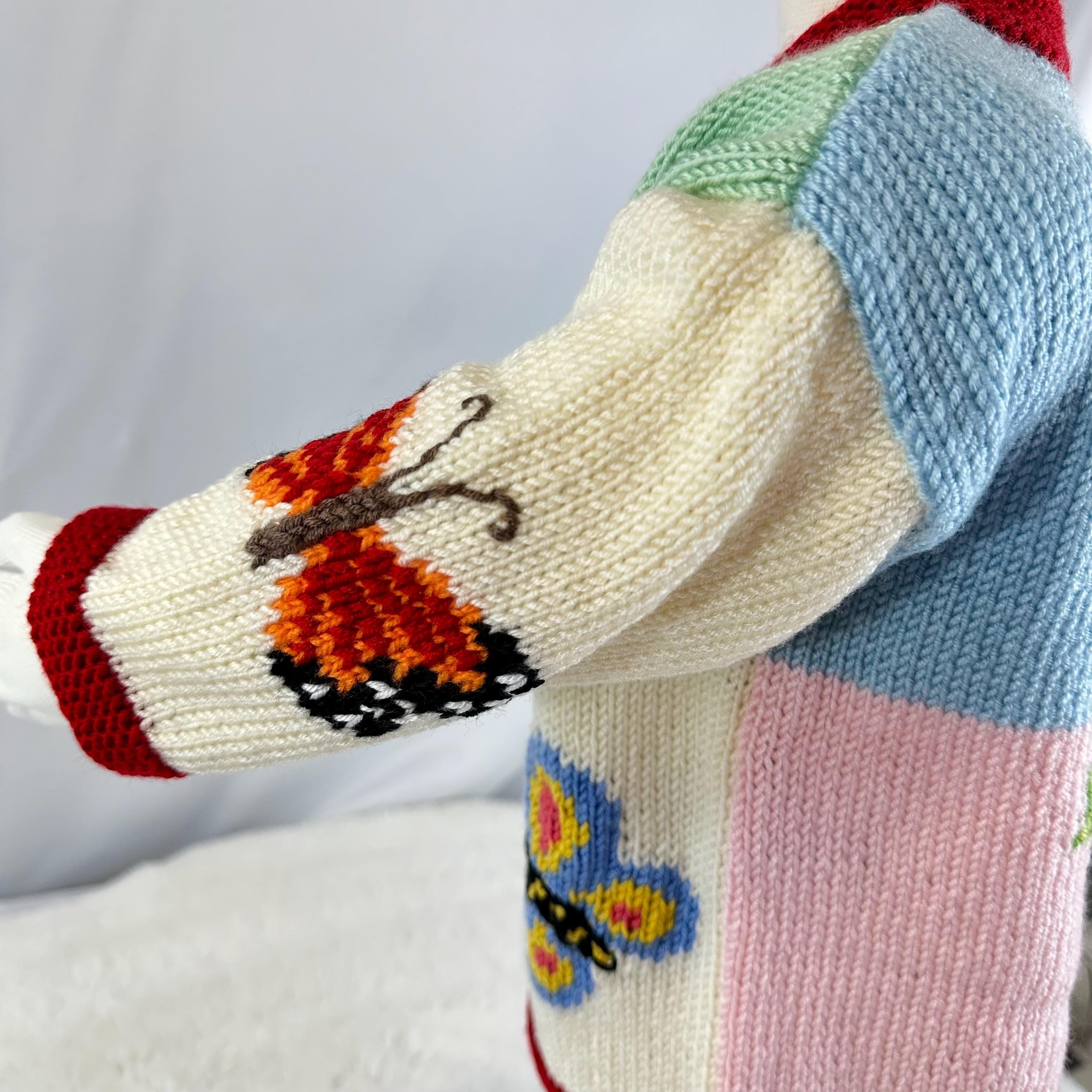 Handmade Butterfly Baby Cardigan, Soft Knit Girl Sweater,9-18 Month