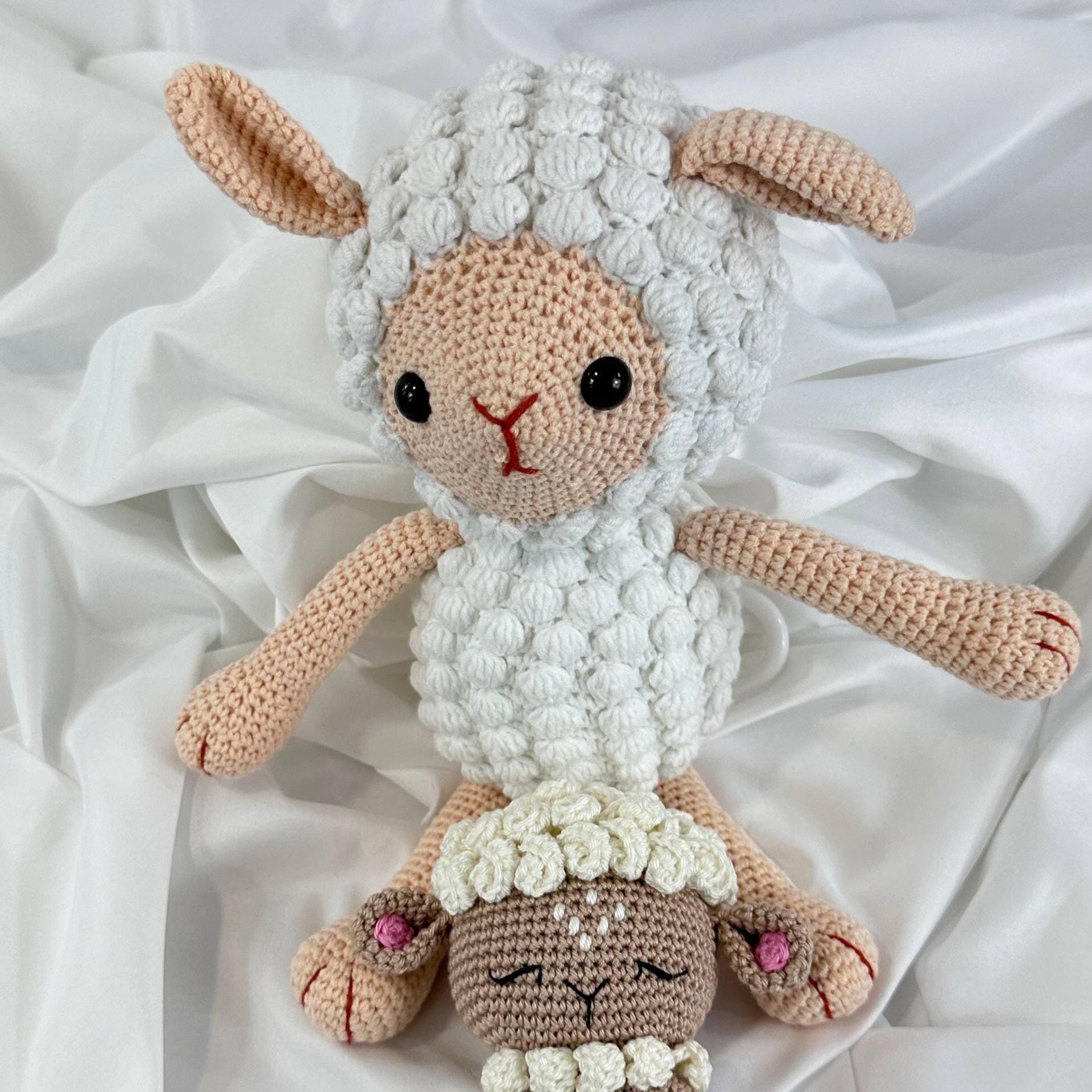 Handmade Crochet Musical Lamb Toy, Organic Baby Sleep Aid, Amigurumi Sheep