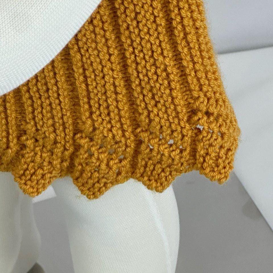 Hand Knitted Mustard Baby Cardigan, Soft Acrylic, 6-12 Months, Cozy Baby Sweater