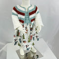 Hand-Knitted Christmas Baby Dress, Snowman Print Cotton Skirt,6-12 Month