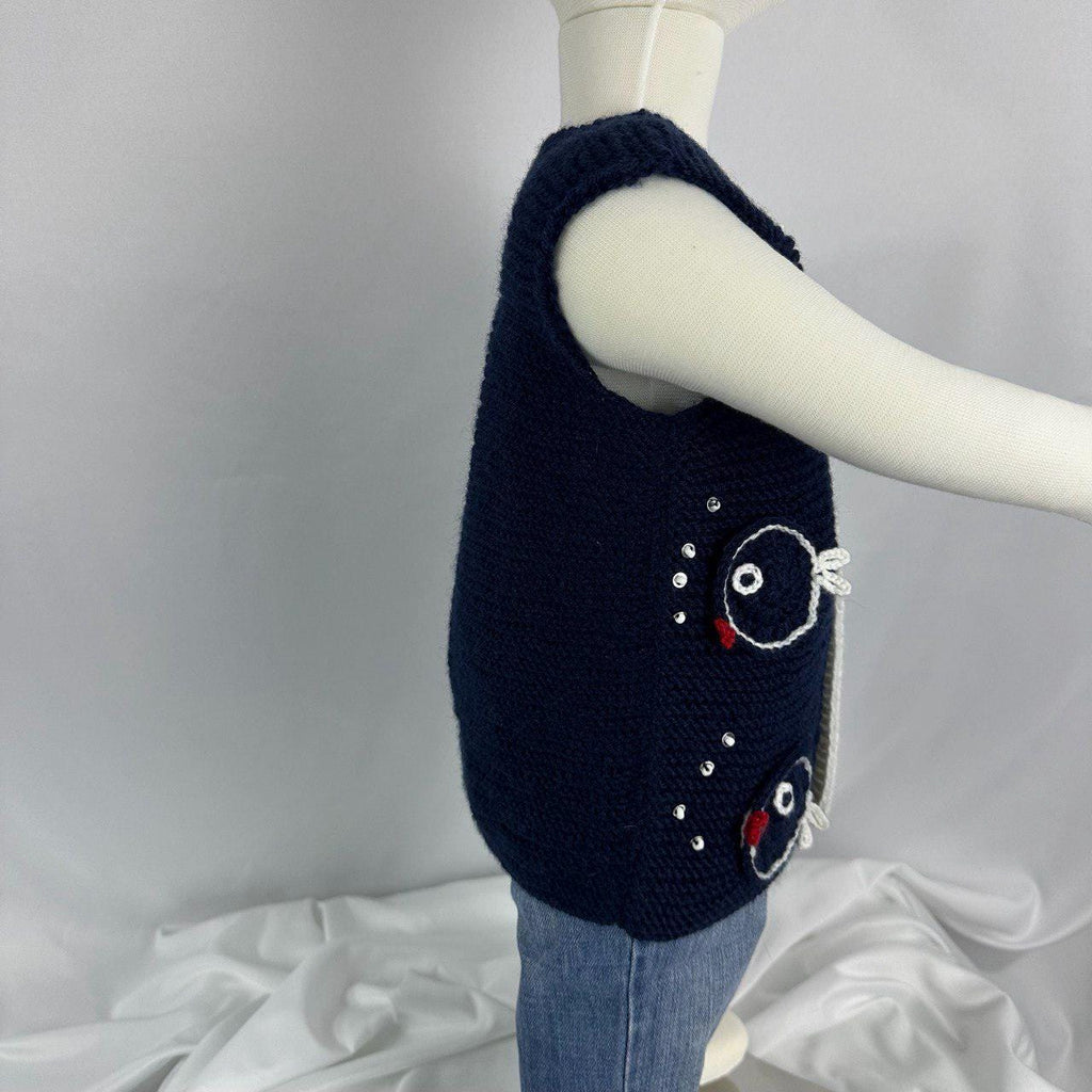 Handmade Baby Knit Vest, Knitted Baby Sweater, 12-18 Months