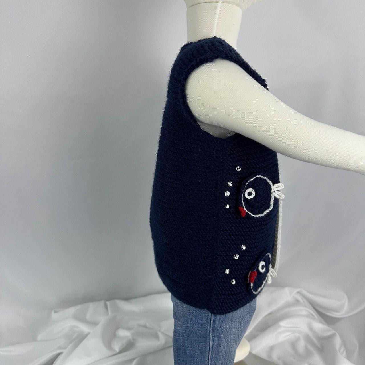 Handmade Baby Knit Vest, Knitted Baby Sweater, 12-18 Months