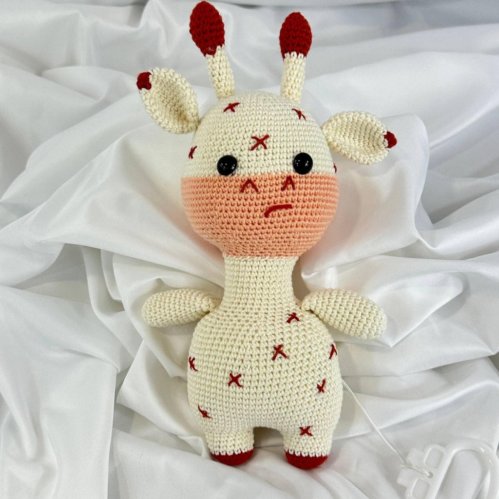 Handmade Crochet Musical Giraffe Toy, Organic Baby Sleep Aid, Amigurumi toys