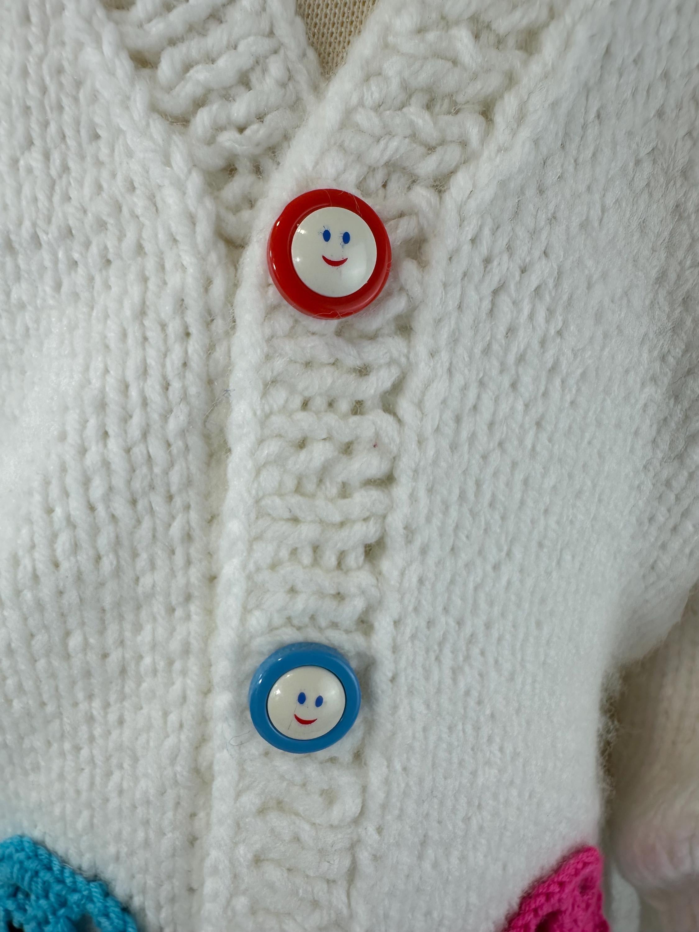 Handmade Knit Baby Cardigan (6-12 Months), Car Appliques