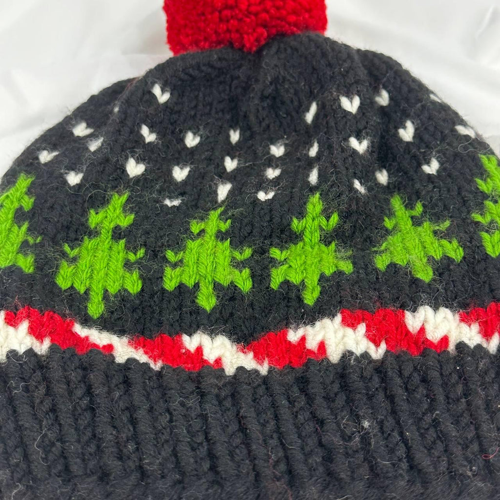 Handmade Christmas Tree Knit Beanie, Matching Family Winter Hats