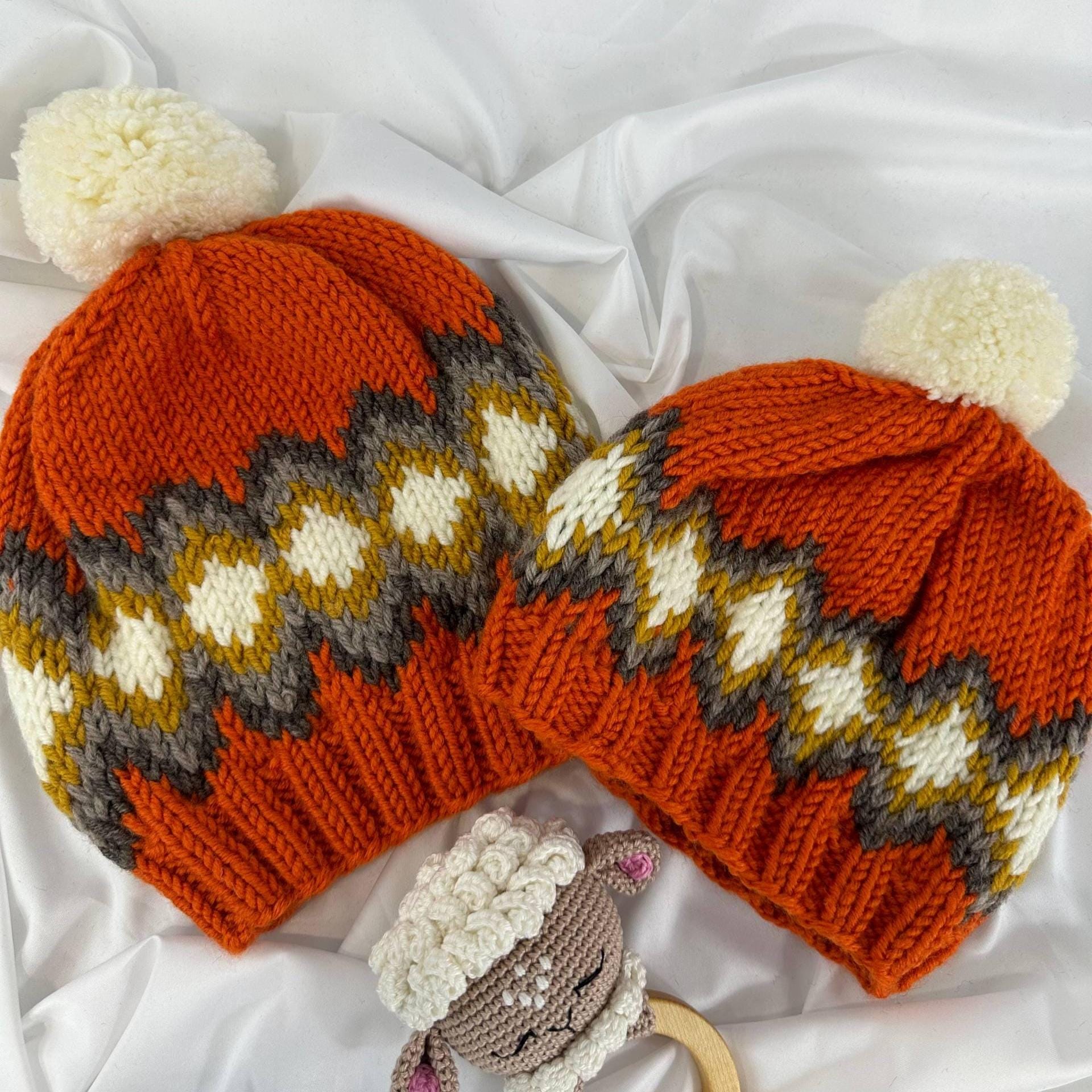 Handmade Knit Beanie, Cozy Winter Hat For Adults and Kids, Warm Handcrafted Cap