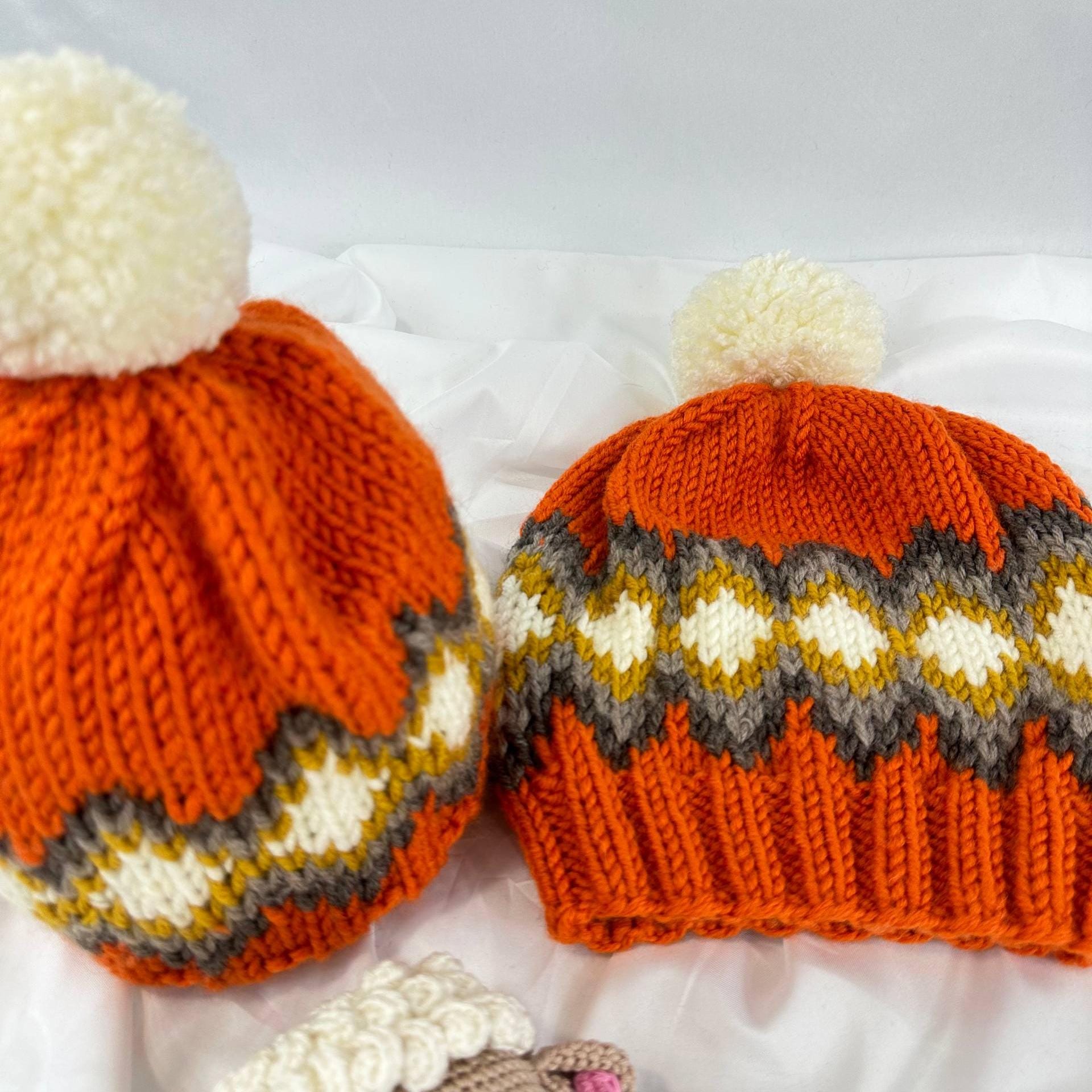 Handmade Knit Beanie, Cozy Winter Hat For Adults and Kids, Warm Handcrafted Cap