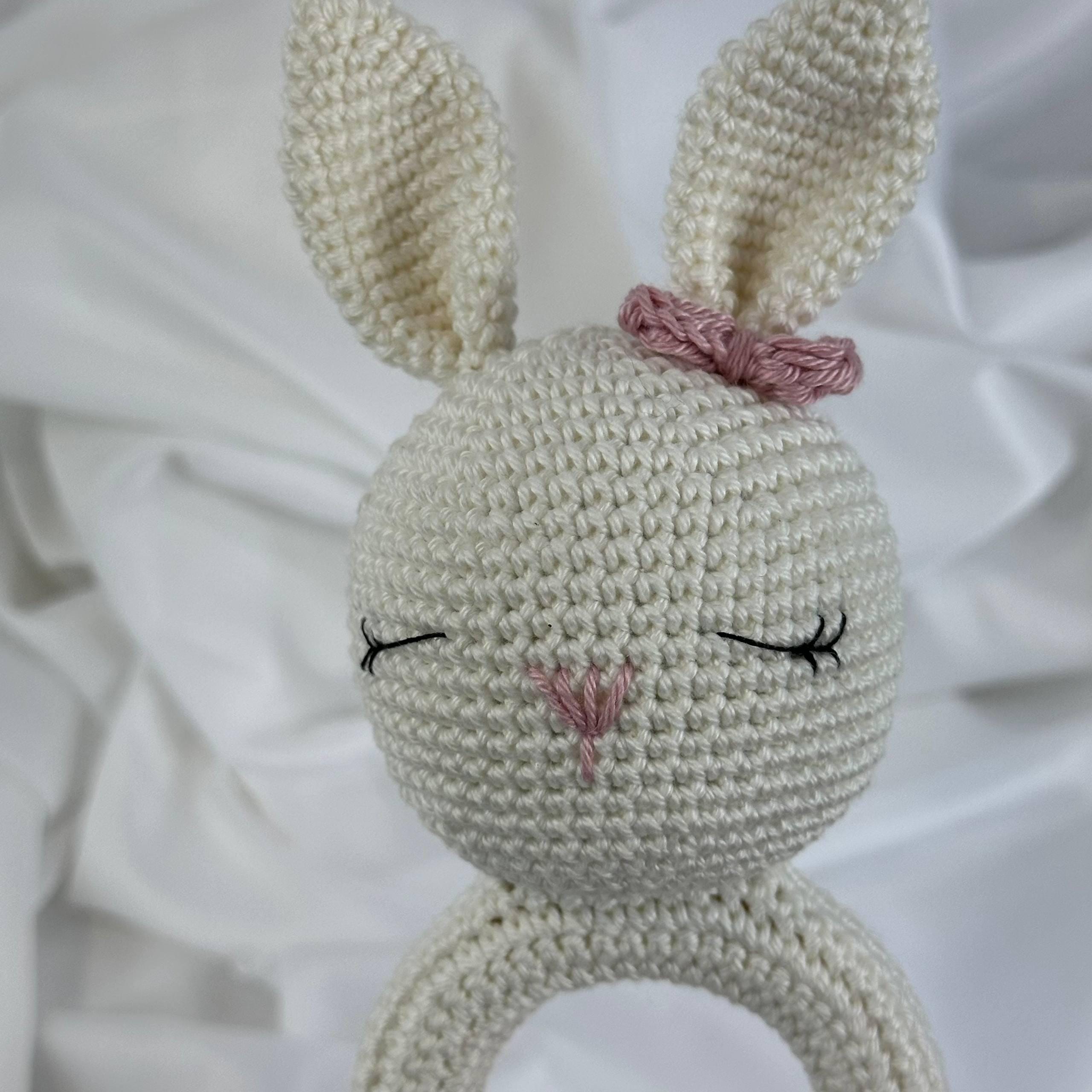 Baby Girl Gift Set, Newborn Bunny Toy + Booties + Teether, Perfect Baby Shower Present
