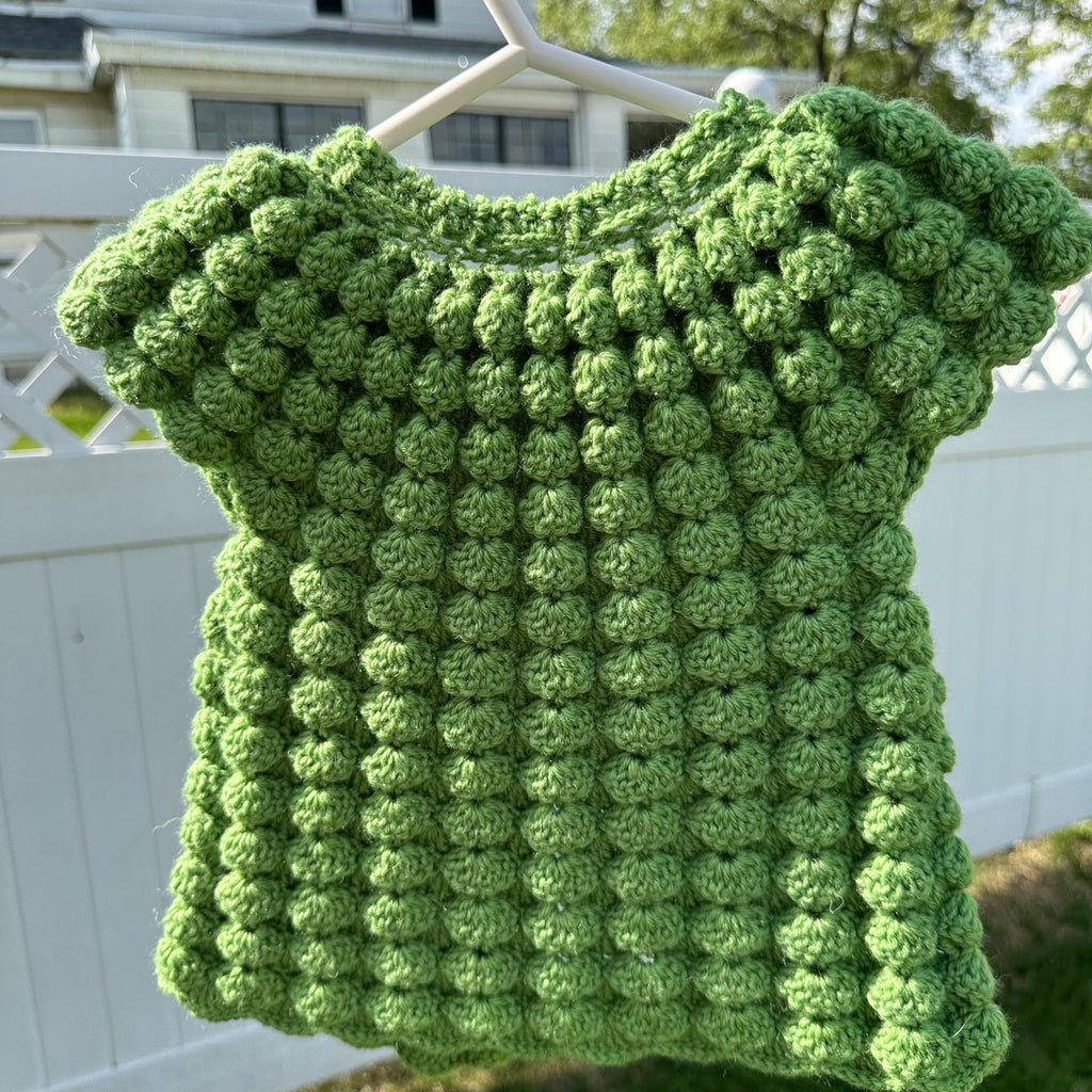Handmade Crochet Lollipop Baby Vest: Soft Natural Yarn Cardigan (6-12 Months)