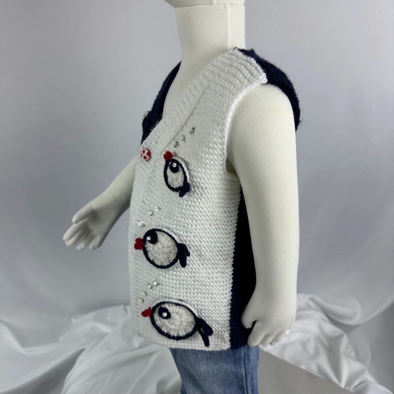 Handmade Baby Knit Vest, Knitted Baby Sweater, 12-18 Months