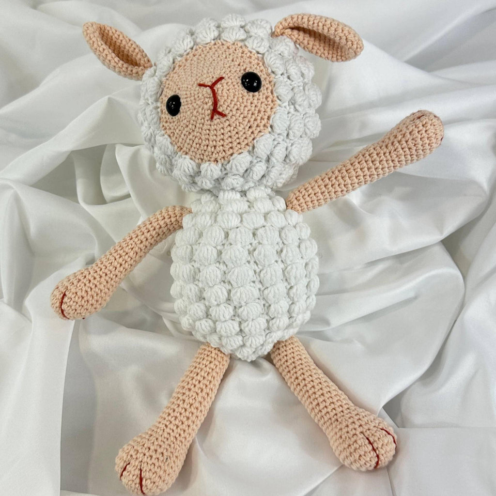 Handmade Crochet Musical Lamb Toy, Organic Baby Sleep Aid, Amigurumi Sheep